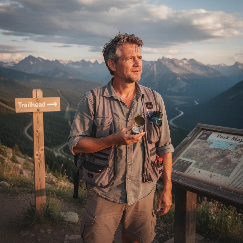 Widok na park z góry, ukazujący trasy spacerowe i jeziora.